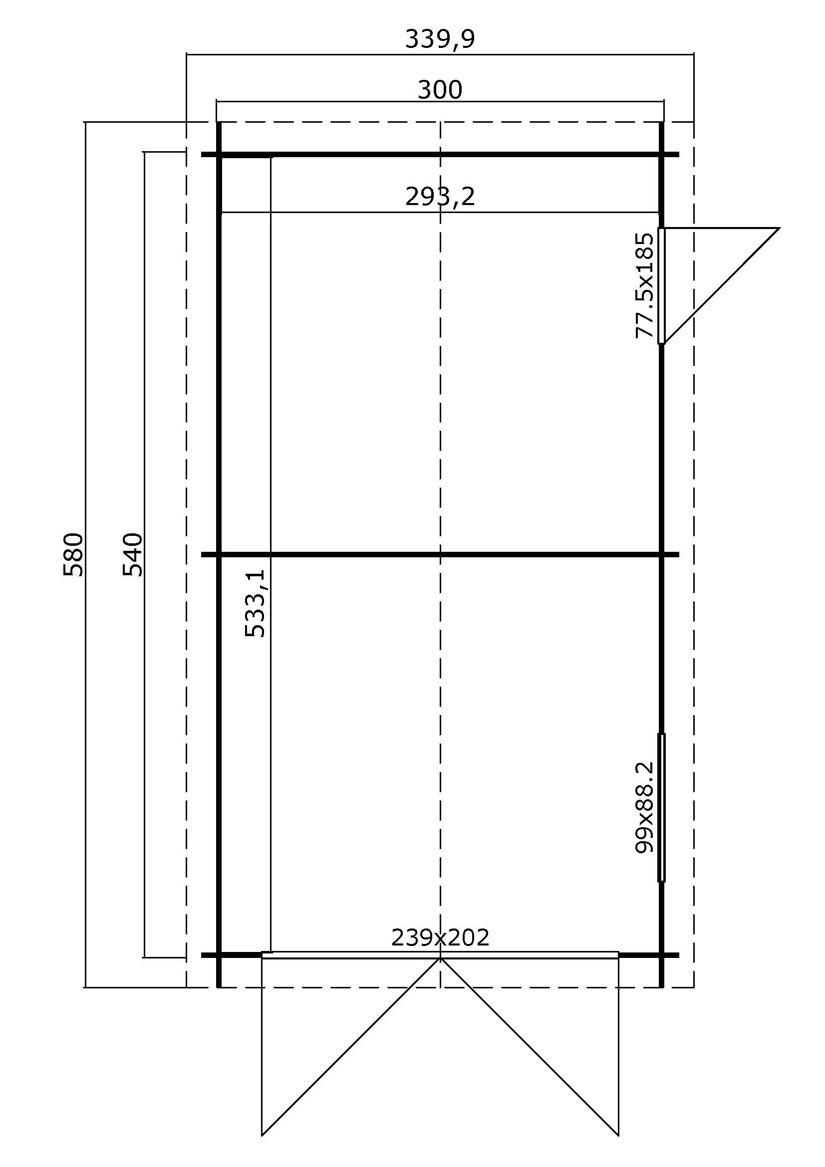 Outdoor life Garage Dillon Carbon Grey-Wit 540 x 300 cm - Afbeelding 3